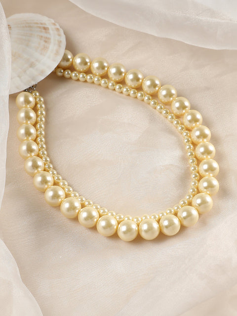 The Jackie Multi-Layer Necklace - Ivory White-SOHINC6233