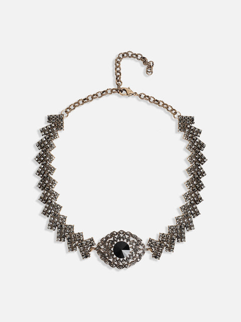 Gold-Plated Crystal-Studded Jewellery Set