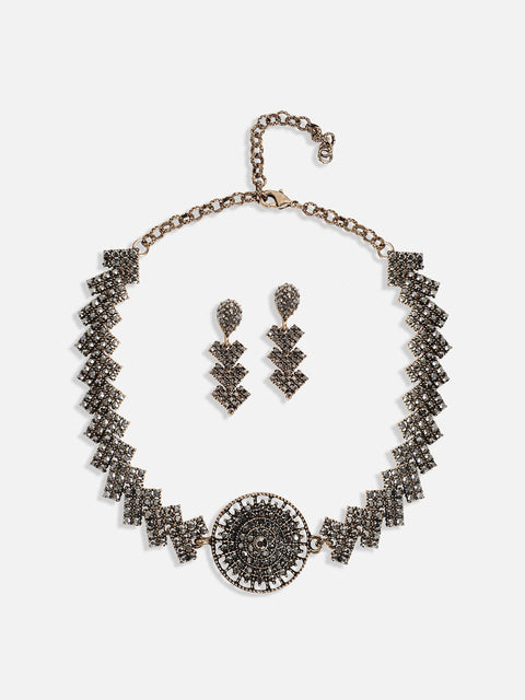Gold-Plated Stone-Studded Jewellery Set