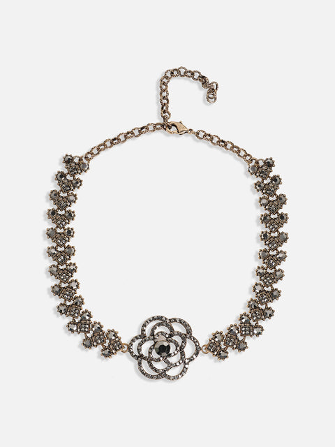Gold-Plated Crystal-Studded Jewellery Set
