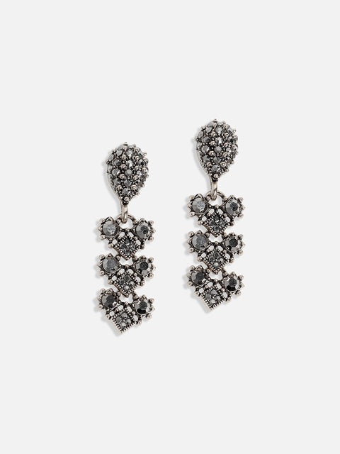 Silver-Plated Crystal-Studded Daisy Jewellery Set