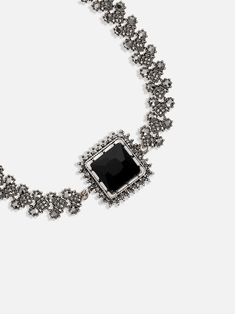 Silver-Plated Stone-Studded Jewellery Set