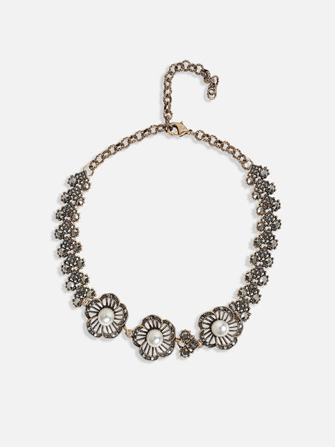 Gold-Plated Crystal-Studded Jewellery Set