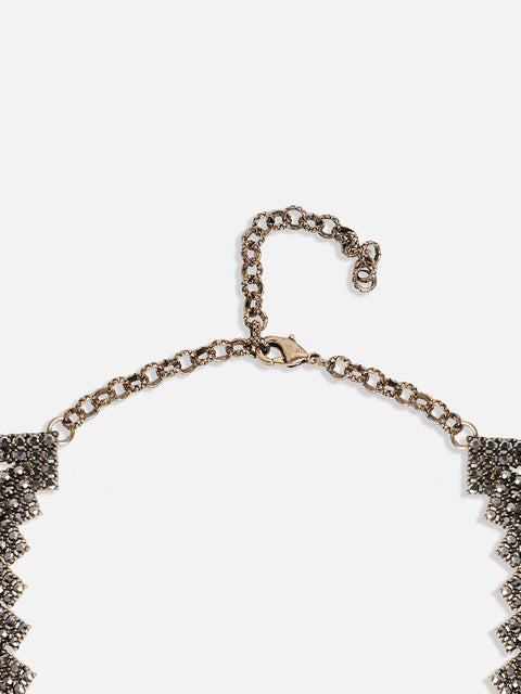 Crystal Stones Studded Neclace and Earrings Set