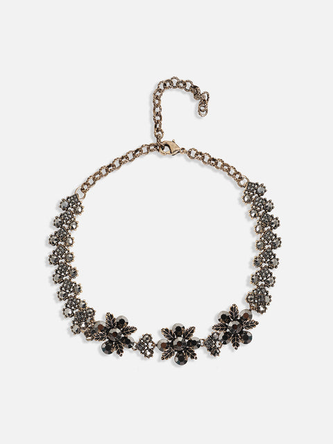 Gold-Plated Crystal-Studded Jewellery Set