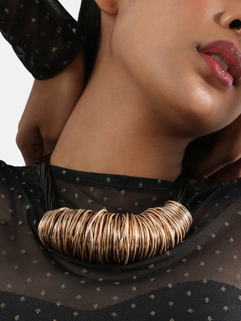 Alloy Gold-Plated Statement Necklace
