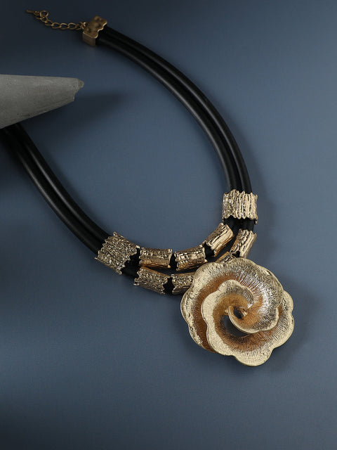 Alloy Gold-Plated Statement Necklace