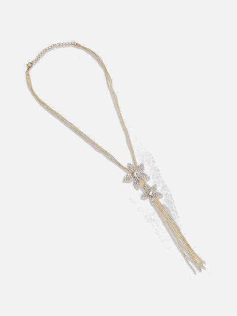 Gold-Plated Artificial Stones Studded Necklace
