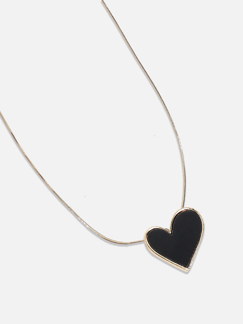 Gold-Plated Enamelled Heart-Shaped Pendant Necklace