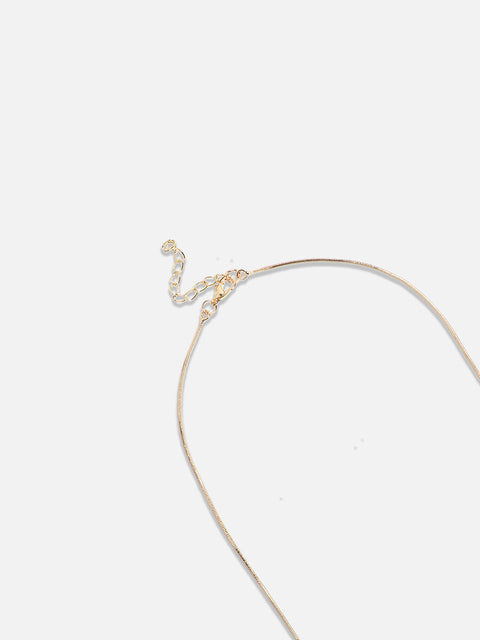 Gold-Plated Enamelled Heart-Shaped Pendant Necklace