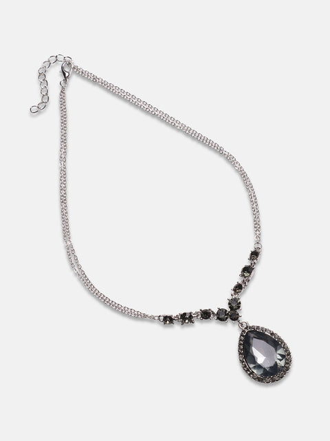 Artificial Stones Silver Plated Necklace