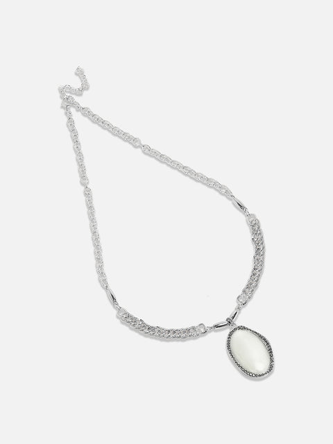 Silver Plated Stone Studded Necklace