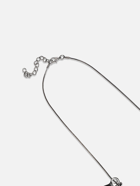 Silver-Plated Stone-Studded Necklace