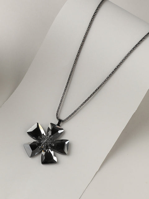 Silver-Plated Stone-Studded Necklace