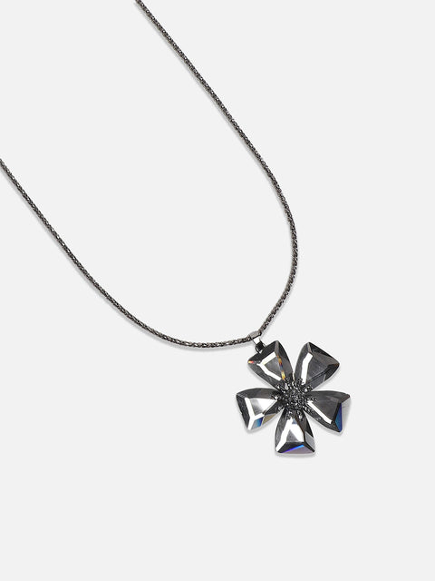 Silver-Plated Stone-Studded Necklace