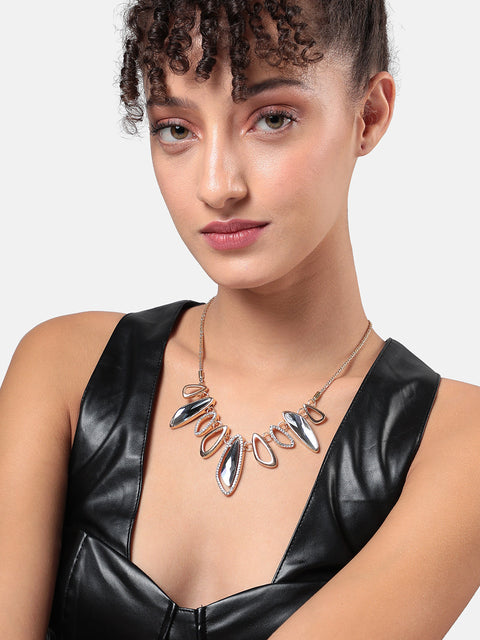 Silver-Plated Stone-Studded Necklace