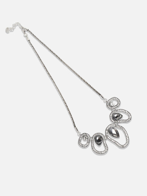 Silver-Plated Studded Necklace
