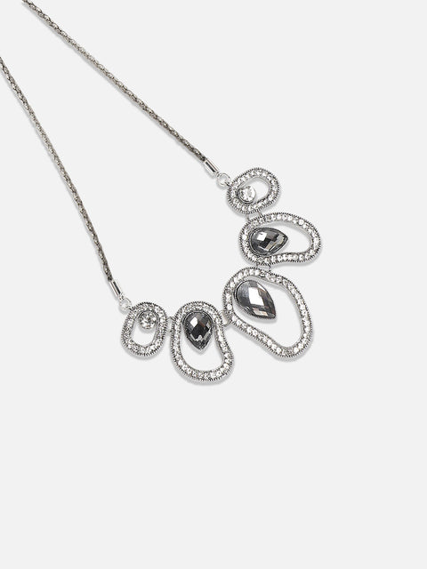 Silver-Plated Studded Necklace