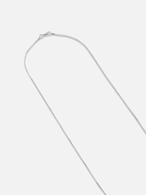 Silver-Plated Diamond Shaped Pendant With Chain
