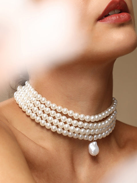Women's The Small Jackie Statement Necklace - Pearl White