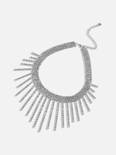 Silver-Plated Minimal Studded Necklace