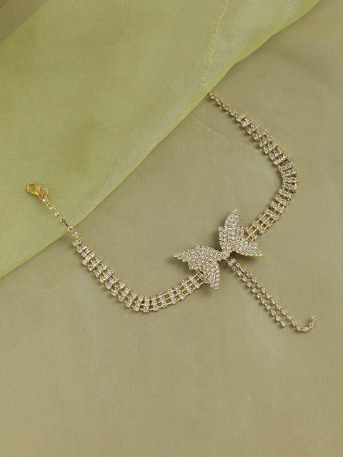 Gold-Plated Stone-Studded Necklace