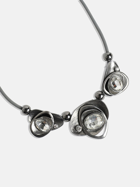 Silver-Plated Stone-Studded Necklace