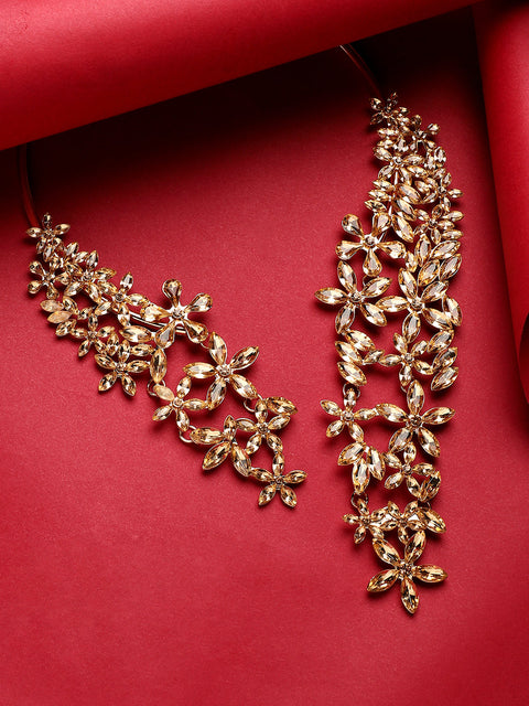 Gold-Plated Stone-Studded Necklace