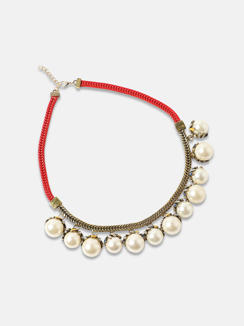 Gold-Plated Stones Studded Beads Beaded Necklace
