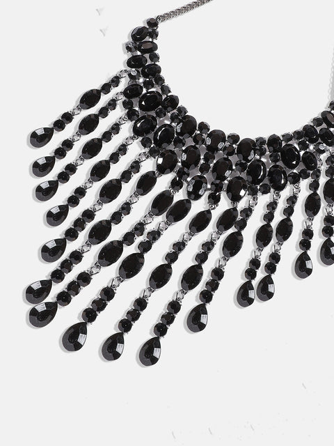 Silver-Plated Crystal-Studded Necklace