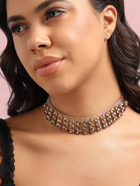 Crystal Gold-Plated Choker Necklace