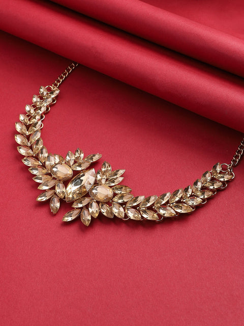 Gold-Plated Stone-Studded Choker Necklace