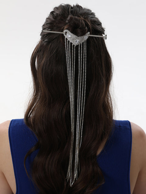 The Dagger Heart Hairpin - Crystal Silver-SOHIPN6138
