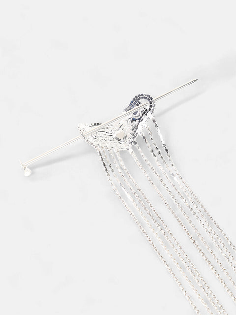 The Dagger Heart Hairpin - Crystal Silver-SOHIPN6138
