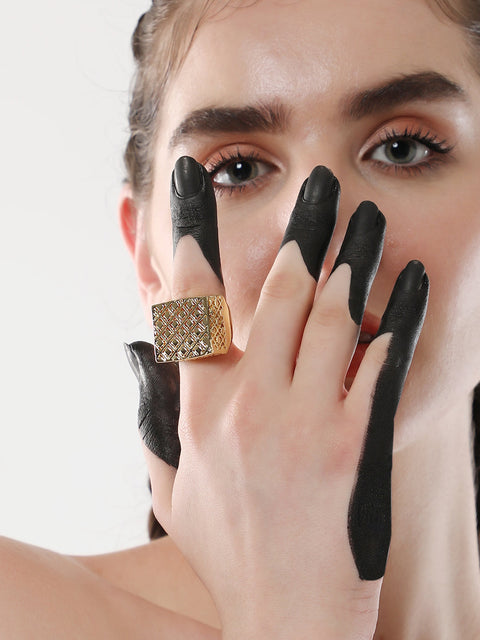 The Damascene Statement Ring - California Gold-SOHIRG6093