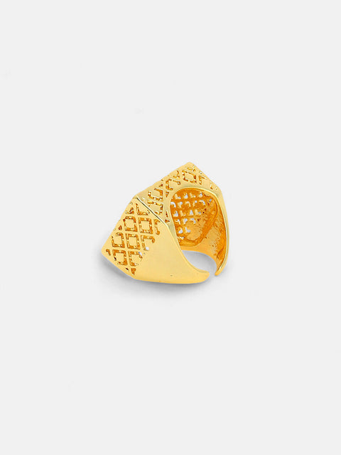 The Damascene Statement Ring - California Gold-SOHIRG6093