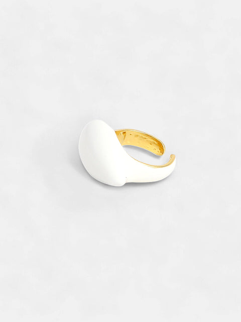 The Teardrop Finger Ring - Daisy White-SOHIRG6104