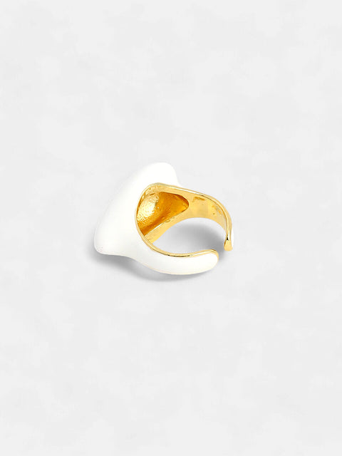 The Teardrop Finger Ring - Daisy White-SOHIRG6104