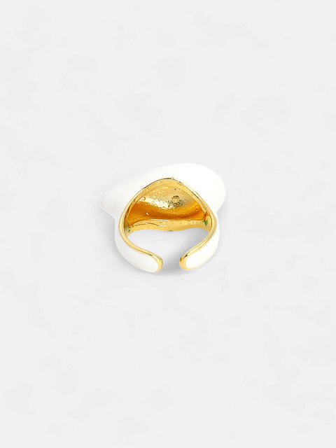 The Teardrop Finger Ring - Daisy White-SOHIRG6104