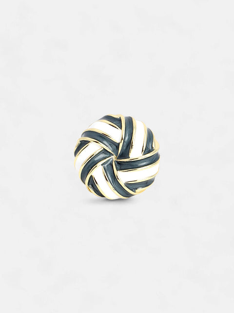 The Candy Swirl Statement Ring - Onyx Black & Chalk White-SOHIRG6118