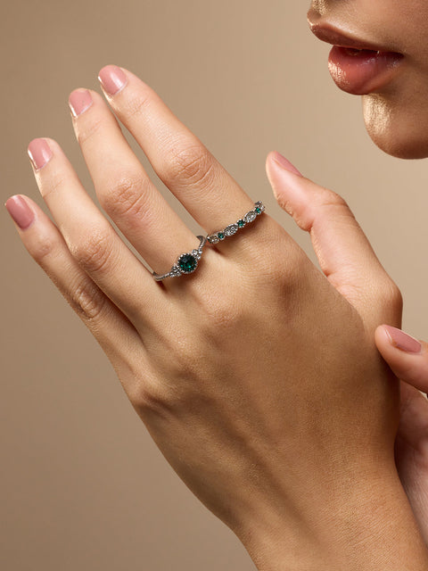 The Eléa Multi-Layer Ring - Emerald Green-SOHIRG6217
