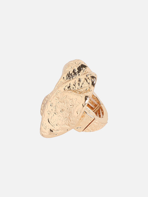 Gold-Plated Star Wave Statement Finger Ring