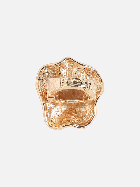 Gold-Plated Star Wave Statement Finger Ring