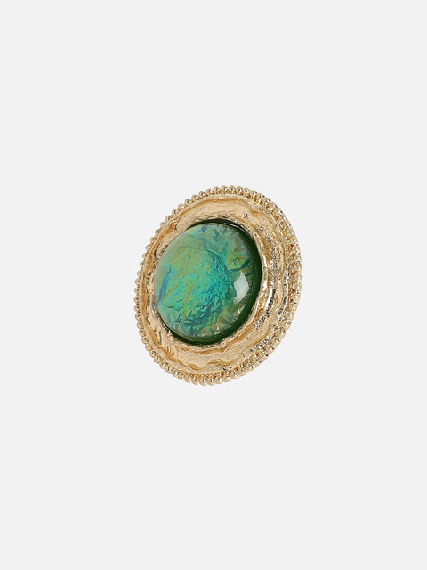 Gold-Plated Stone-Studded Reverie Opulence Statement Finger Ring