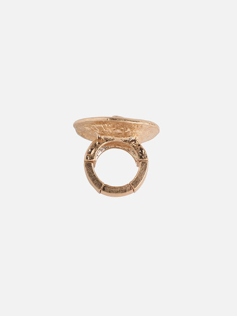 Gold-Plated Rose Swirl Cocktail Finger Ring