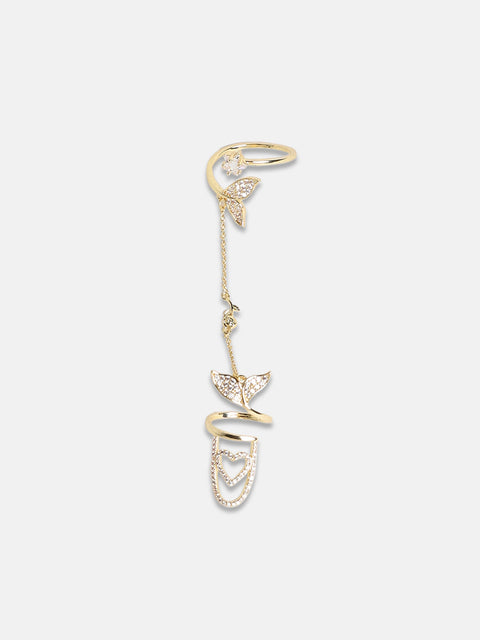 Gold Plated Heart Charm Finger Ring