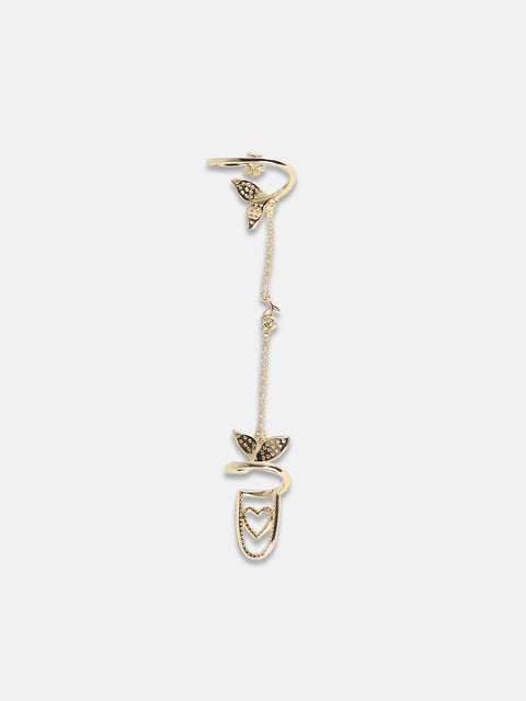 Gold Plated Heart Charm Finger Ring