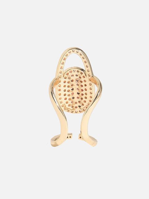 Gold-Plated Stone-Studded Finger Ring