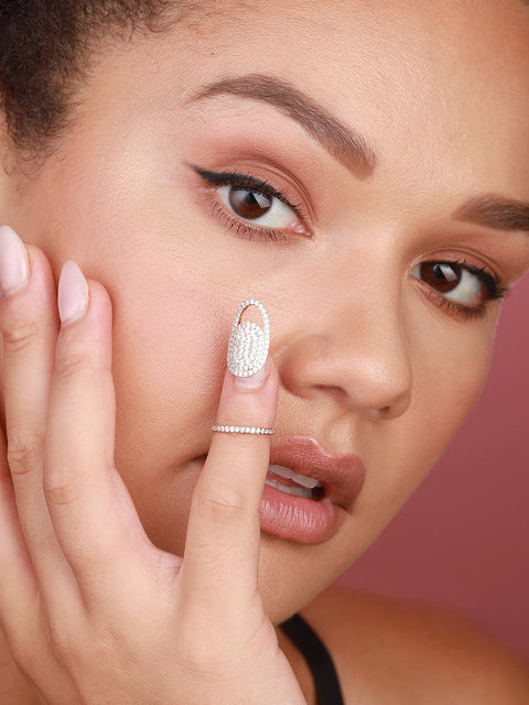Gold-Plated Stone-Studded Finger Ring