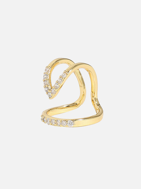 Gold-Plated Stone-Studded Finger Ring
